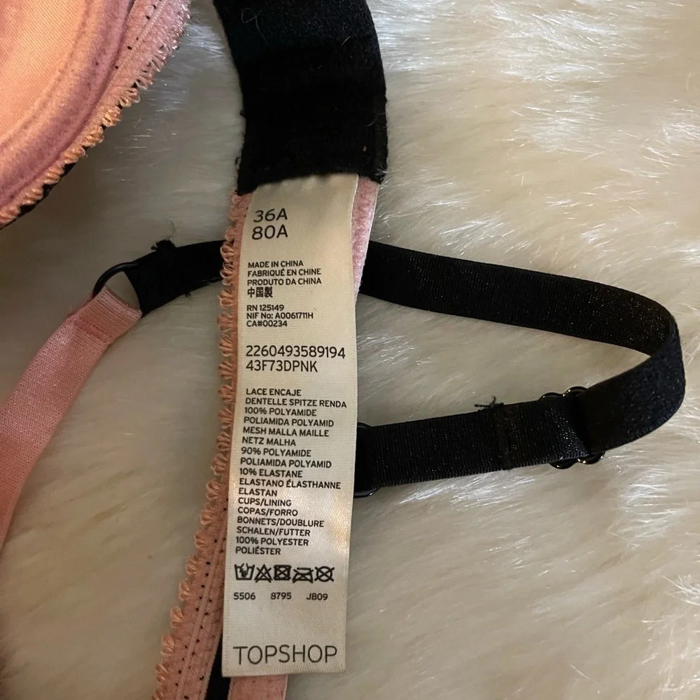 TOPSHOP Intimates Double Eyelash Balcony Bra, Size 36A - Picture 3 of 5